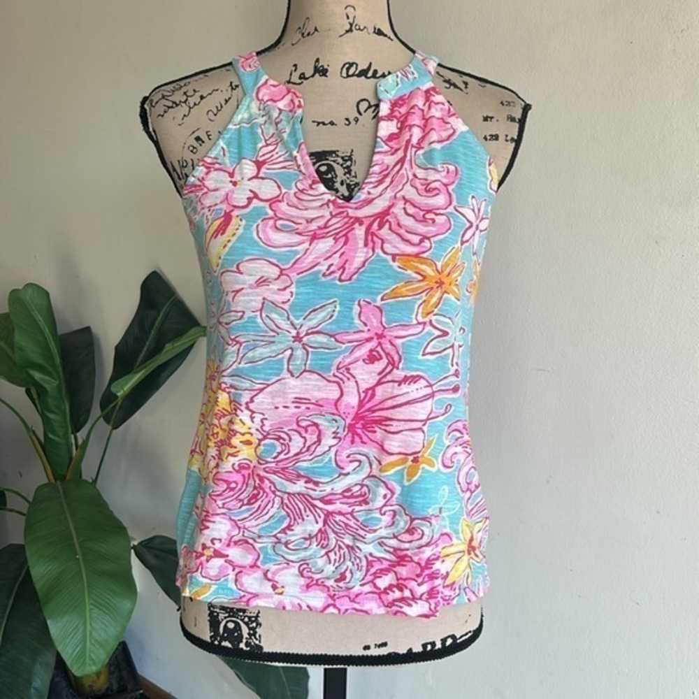 Lilly Pulitzer Sleeveless V-Neck Top Sz XS